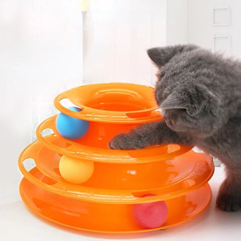 Torre para Gatos com Bolas Giratórias